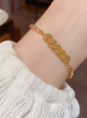 新中式碎碎冰五帝钱超闪手链