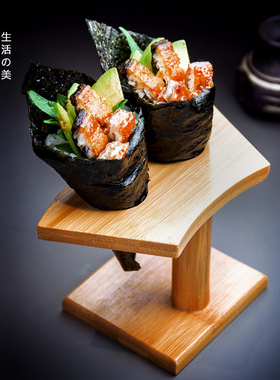 竹制寿司手卷架卷形寿司架寿司盛器日韩圆筒寿司料理餐具冰淇淋架