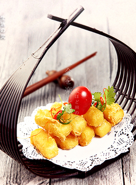 手提盛器塑料时尚水果篮炸物篮小吃糕点篮天妇罗篮寿司桶寿司盘篮