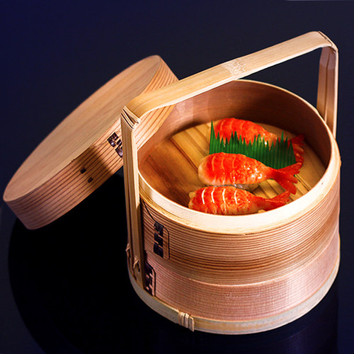 圆形手提木盒木木小笼包笼屉实木