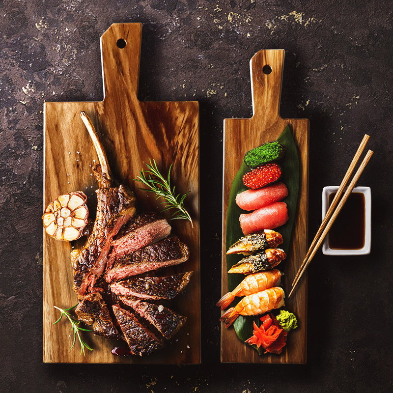 木质点心摆展示餐西餐牛扒餐具盘子木餐板餐垫家用披萨板托盘