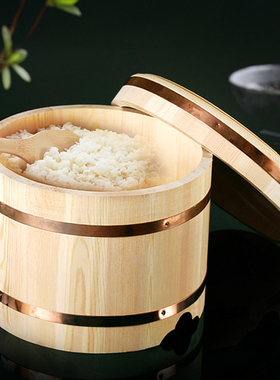 豪华带盖饭桶白木制寿司饭桶储米桶装米箱保温饭桶寿司拌饭桶饭盆