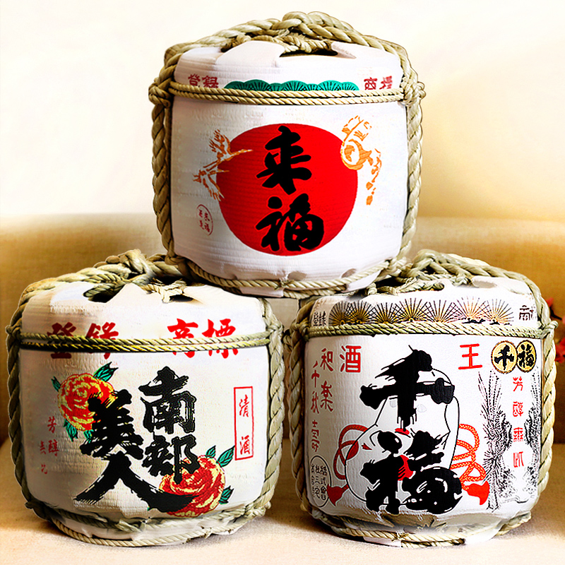 日韩料理店酒樽居酒屋摆件神器装饰品烧肉店摆件火锅店摆设清酒桶