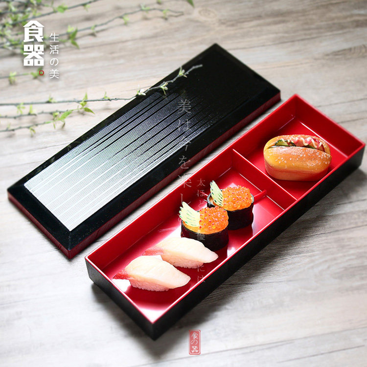 日式鳗鱼饭便当盒多格寿司饭盒碗分隔鳗鱼盒日韩料理商务餐塑料盒