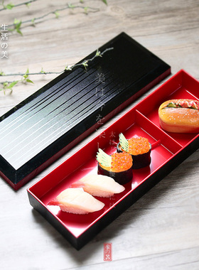 日式鳗鱼饭便当盒多格寿司饭盒碗分隔鳗鱼盒日韩料理商务餐塑料盒