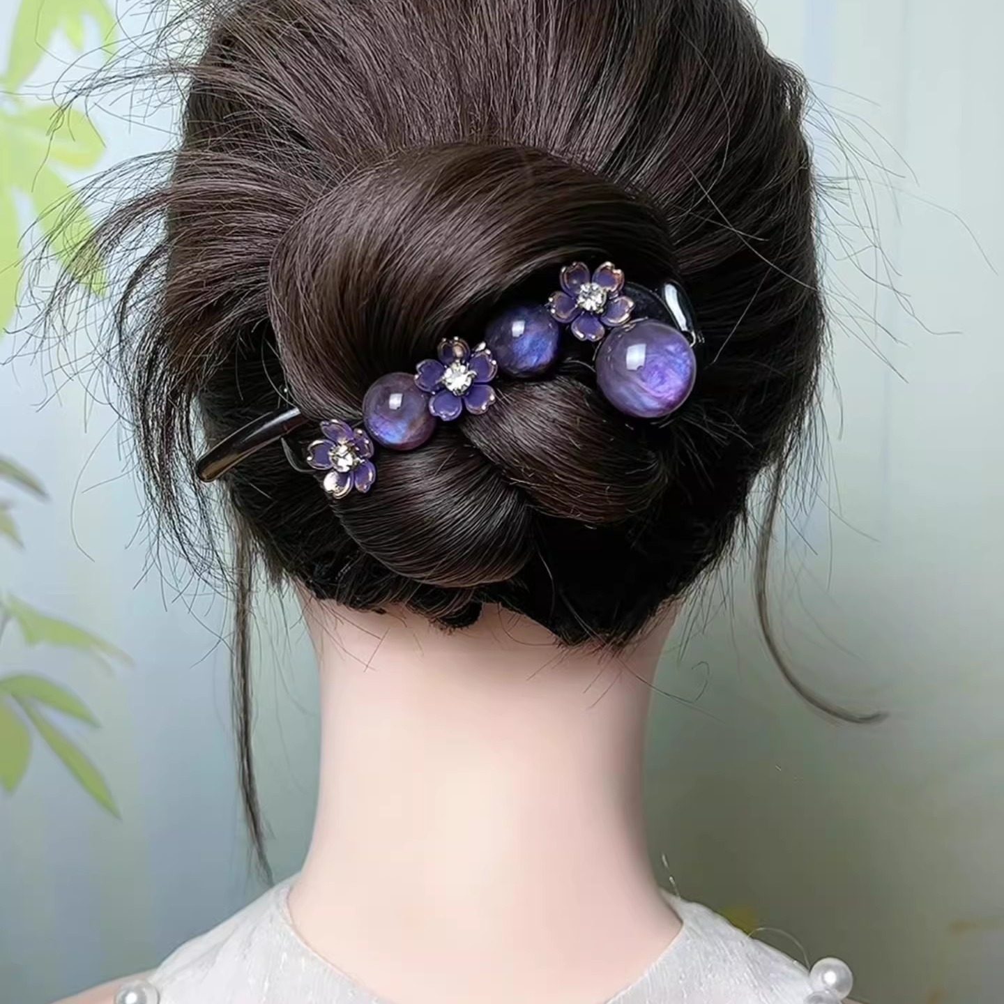 2025新款紫色炫彩珠珠花朵扭扭夹女高级感后脑勺懒人盘发器夹子,家庭/个人清洁工具,盘发器,淘宝优惠券,粉丝福利购,淘宝优惠卷