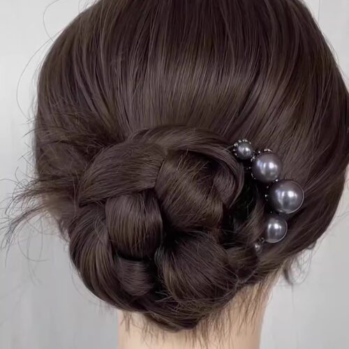 珍珠发梳发卡2026新款四齿盘发
