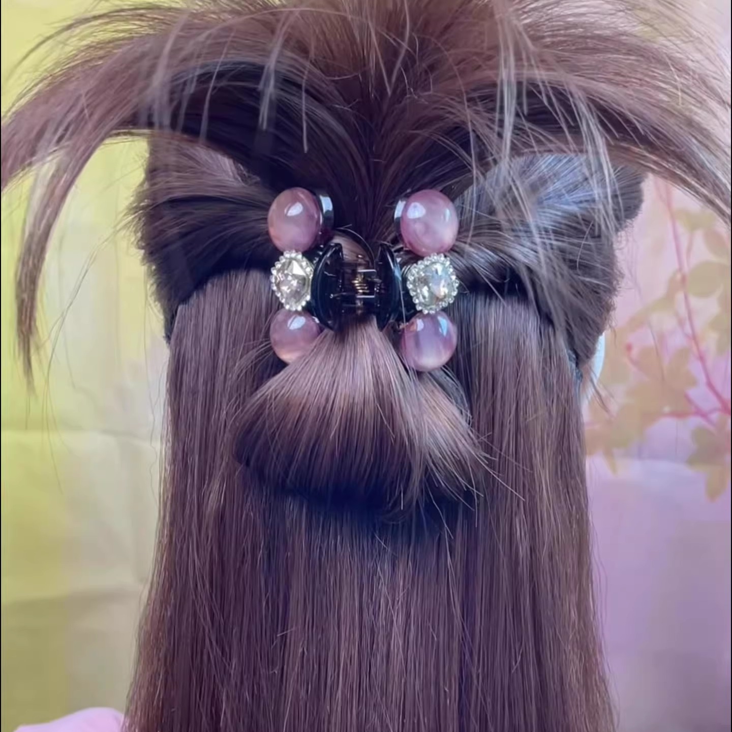 韩系水钻珠珠小抓夹女侧边刘海夹