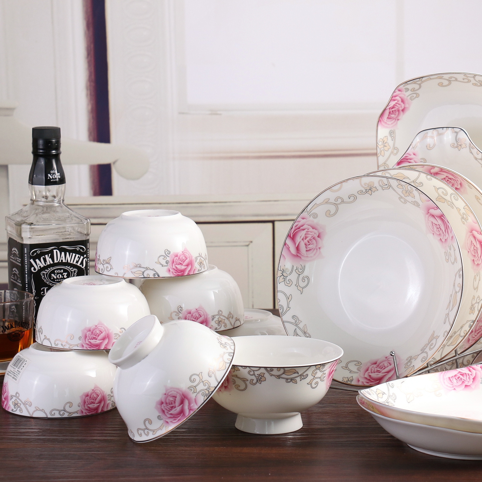 包邮民生瓷业新骨瓷陶碟礼品套装