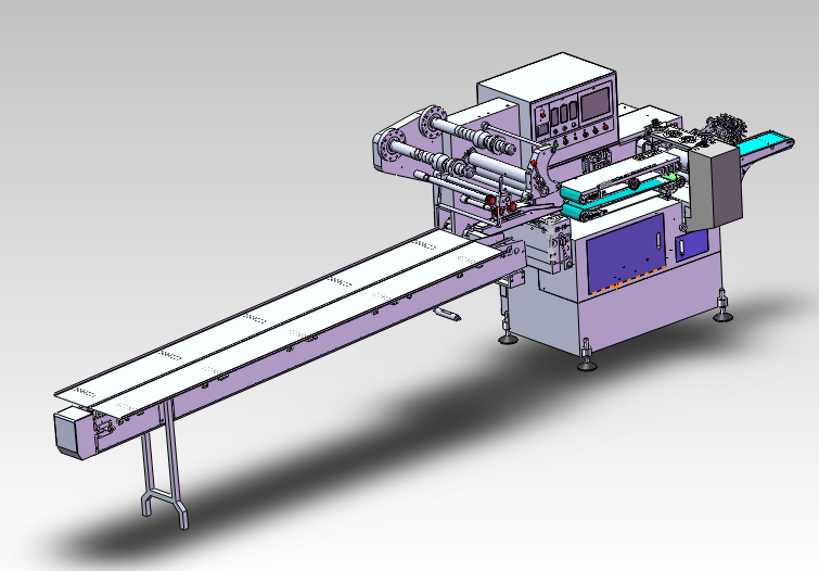 全自动枕式包装机非标机械设备solidworks3d模型图纸设计素材
