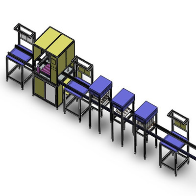 灌装机总装流水线3D图纸 H281 机械设计参考资料三维模型