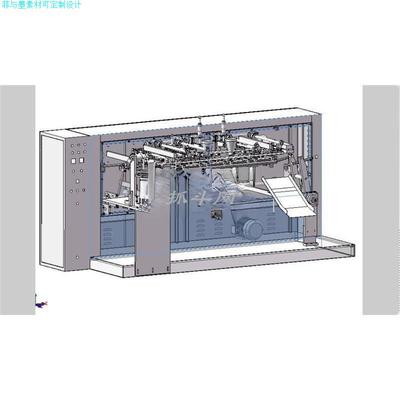 给袋水平式自动包装机3D图纸打印SW模型CAD设计机器非标自动1086