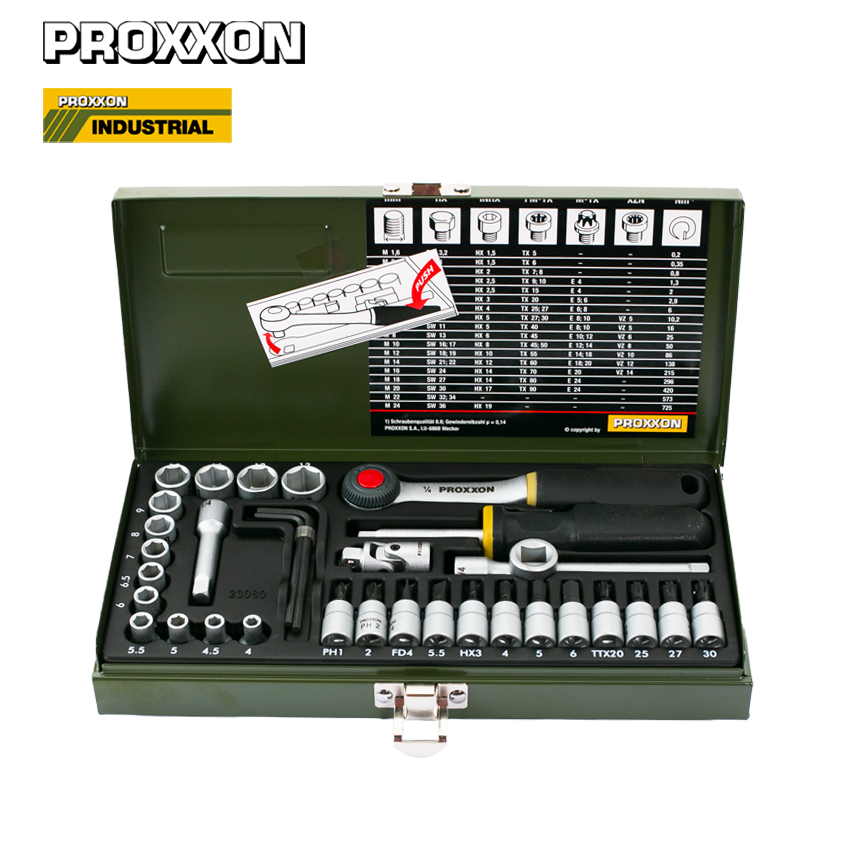 [23080]德國PROXXON套筒扳手套裝修車家用維修工具組合