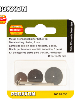 [28830]3片装弹簧钢超薄电磨用锯片PROXXON16,19及22mm各一片德国