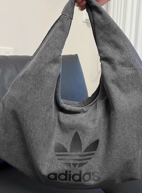 阿迪达斯三叶草男女牛仔风手拎包云朵包大容量手提包IX7693 7694