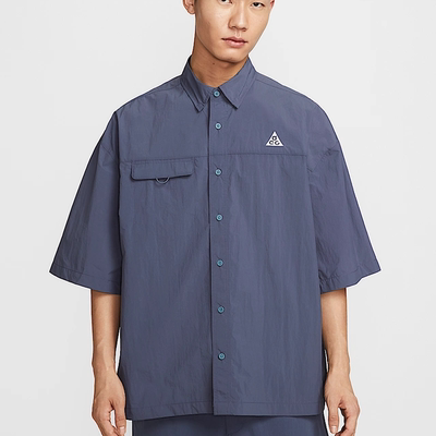 NIKE耐克ACG男子户外防泼水透气短袖翻领衬衫夏季HJ2884-437-009