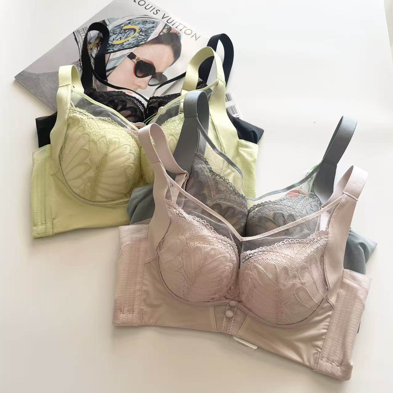 川之尚轻松卷6011中厚AB通杯聚拢收副乳调整舒适型文胸4排扣内衣