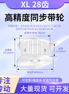同步带轮XL28齿AF型齿宽11/14内孔456.358101212.7铝合金同步轮XL