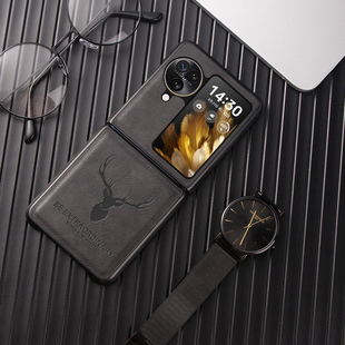 适用于OPPOFindN2Flip手机壳素皮oppofindn3flip保护套创意男女N3Flip潮高档皮商务时尚简约轻薄防摔oppo折叠