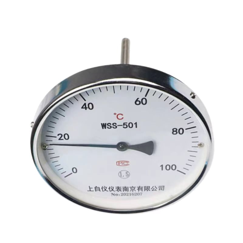 大表盘150MM轴向双金属温度计WSS-501工业指针机械温度计0-100℃