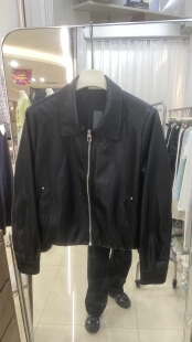 欧货2026春短款 蛋白皮衣女翻领机车服拉链外套气质小个子夹克上衣