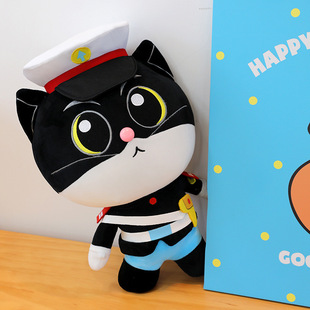 新经典黑猫警长毛绒公仔沙发大号玩偶儿童生日送女友可爱礼物抱枕