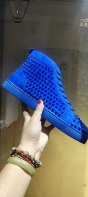 欧美AGZ CL铆钉红底男鞋黑色高帮女鞋大码潮牌情侣鞋休闲运动板鞋