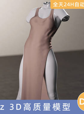 Daz3D素材模型资源衣服dForce Loin StyleDressforGenesis9连衣裙