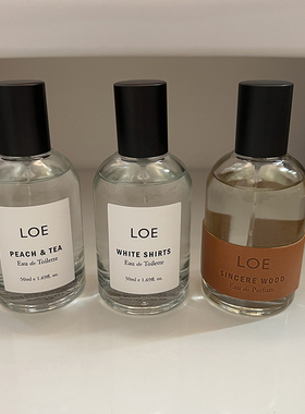 韩国小众品牌LOE香水 白衬衫 桃子与茶 木质酸松松木香水试香