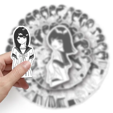 50DIY女孩原创创意张防水贴纸黑白水手服欲jk制服纯手机壳风