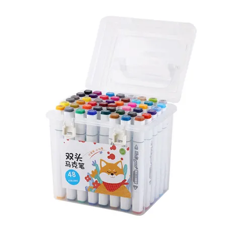 水性油性24色马克笔双头色套装正版画笔欧博尚80绘画大容量