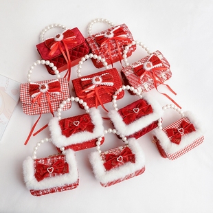 新款儿童包包新年洋气拜年包时尚手提包公主包可爱珍珠女童斜挎包