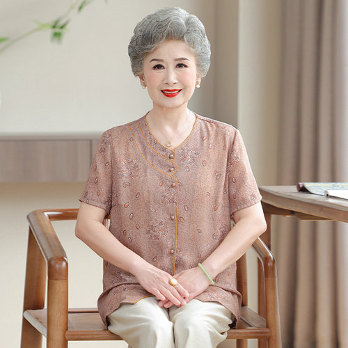 冰凉真丝妈妈夏装开衫
