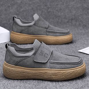 特伦德手工男士商务休闲鞋软底鞋英伦风复古一脚蹬豆豆鞋