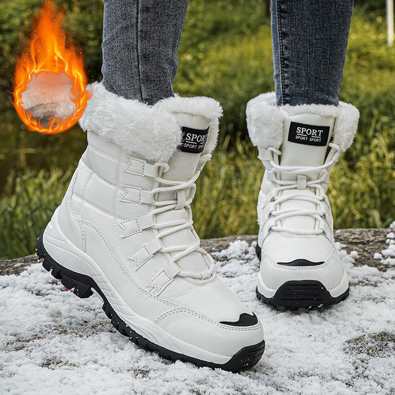 户外长筒靴女冬季妈妈东北雪乡旅游鞋漠河防水防滑加绒保暖雪地靴