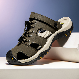 溯溪涉水凉拖鞋 男士 透气防滑耐磨软底户外休闲沙滩鞋 夏季 包头凉鞋
