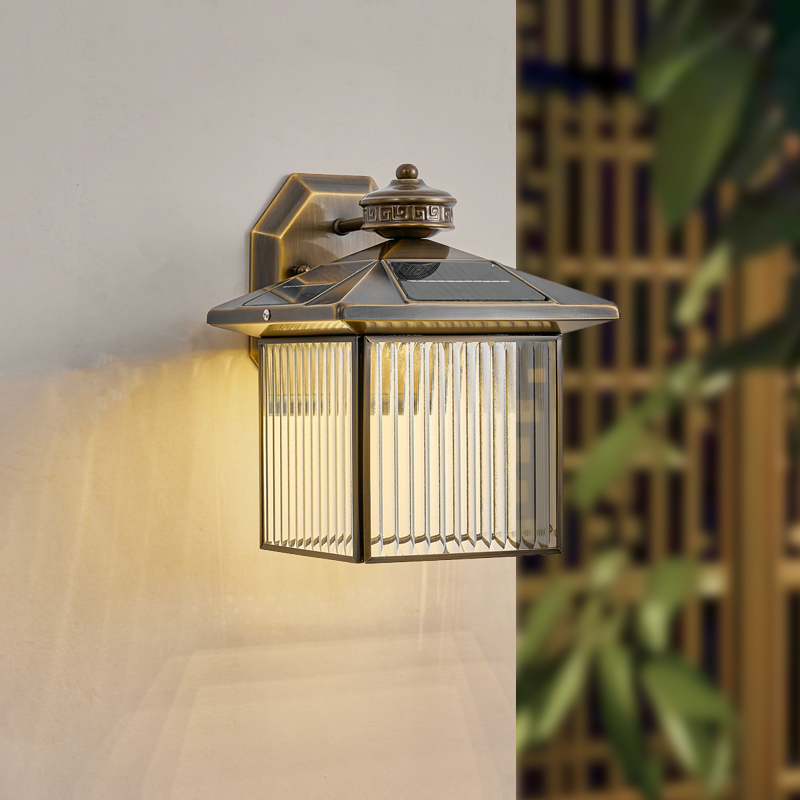 太阳能户外全铜壁灯防水外墙挂灯