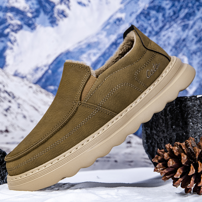 冬季男鞋加绒保暖加厚2025新款