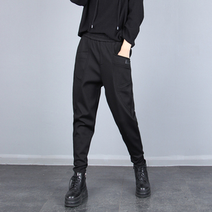 宽松显瘦大码 女士长裤 加绒小脚哈伦裤 垮裤 2025冬季 韩版 老爹休闲裤