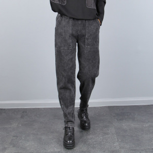 休闲长裤 萝卜裤 女小脚哈伦裤 宽松大码 弹力加绒牛仔裤 2025春秋韩版