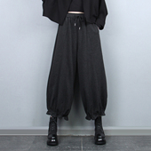 木耳边花苞裤 韩国双面绒灯笼裤 新品 外穿呢子裤 九分裤 女2025秋冬季