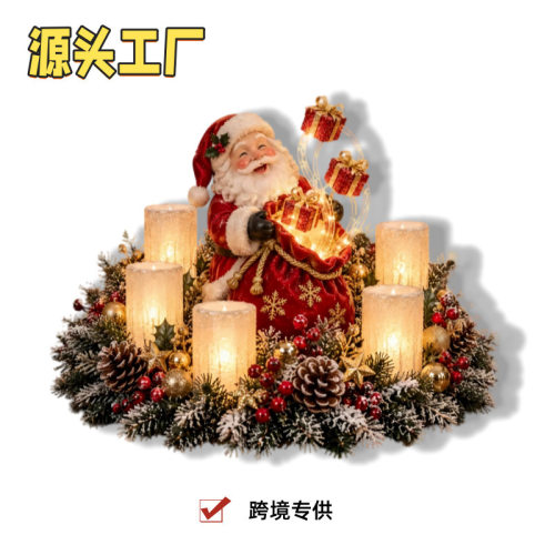 跨境新品 Christmas Flameless Candles 圣诞无焰烛光树脂