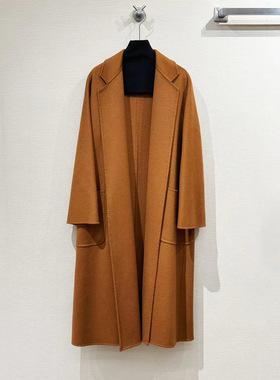 Labbro山羊绒大衣双面水波纹max家Ludmilla浴袍款绵羊毛呢外套女