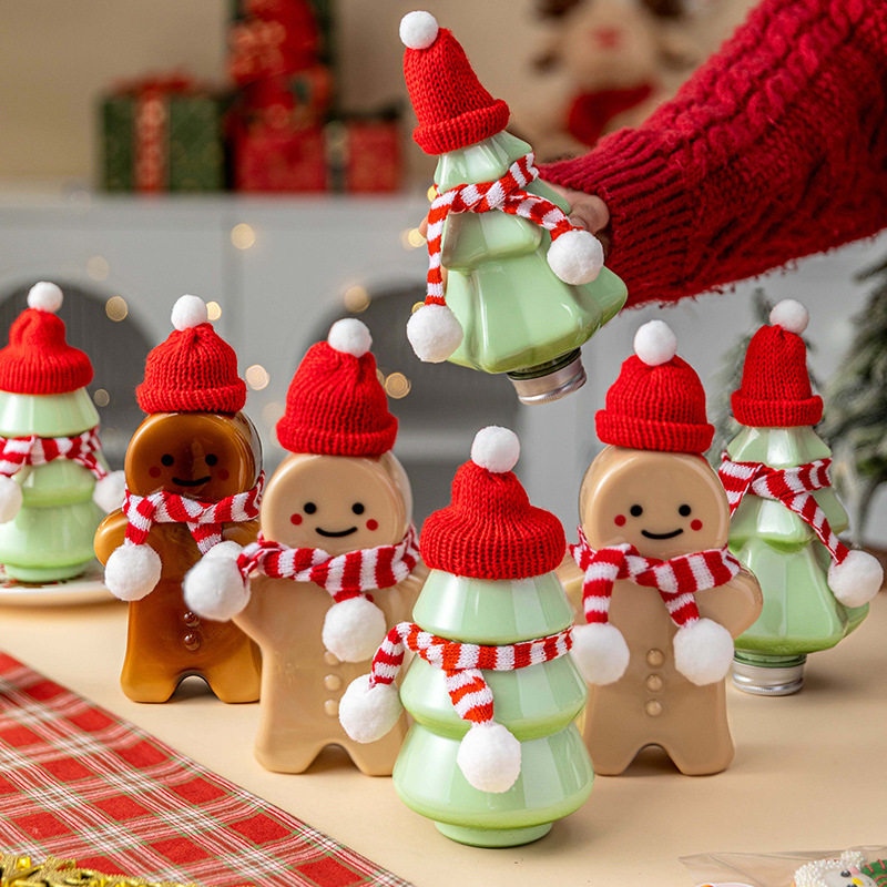 圣诞树奶茶饮料加厚塑料瓶