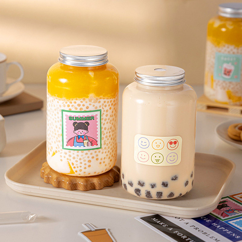 一次性食品级PP密封奶茶瓶