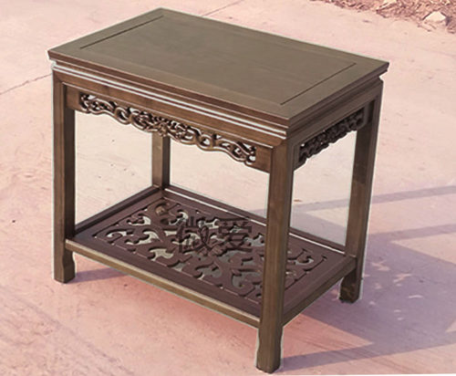 实木木中式客厅茶具鱼缸沙发边几