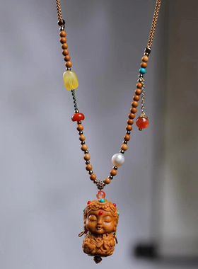 芭比檀香Q版度母款吊坠项链挂件 挂饰男女念珠装饰品首饰