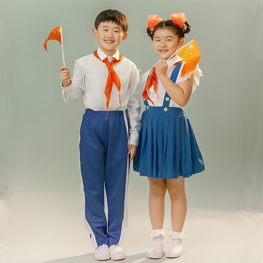 儿童怀旧复古校服学生运动会诗歌朗诵大合唱团服演出服幼儿表演服