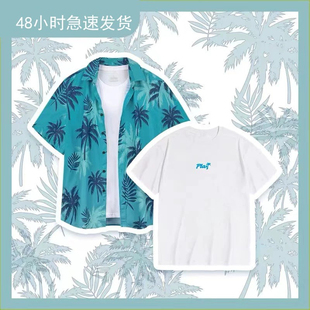 衬衫短袖花罪恶都市套装衬衫衬衫外套同款汤米衬衣衣服度假夏威夷