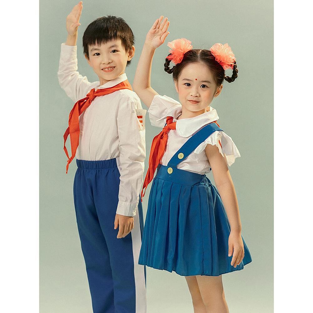 儿童覆古怀旧合唱演出服中小学生诗歌朗诵比赛服装